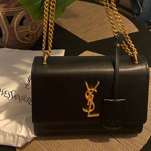 COPY COPY— YSL black sunset bag - gold hardware